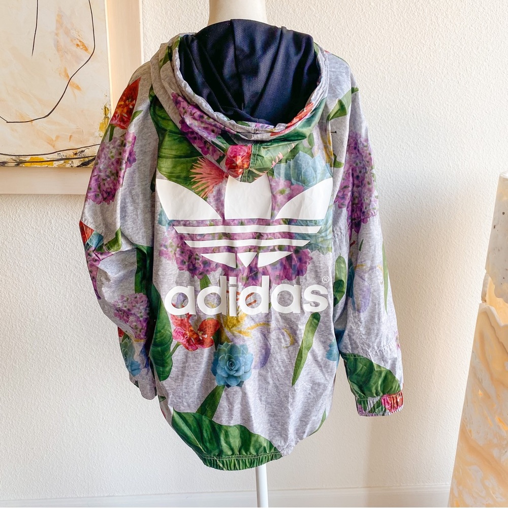 Adidas floral Pullover windbreaker
